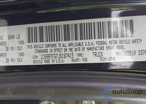 2018 Ram 1500 Express 4X4 6'4 Box from USA, damaged, VIN 1C6RR7FG7JS167415